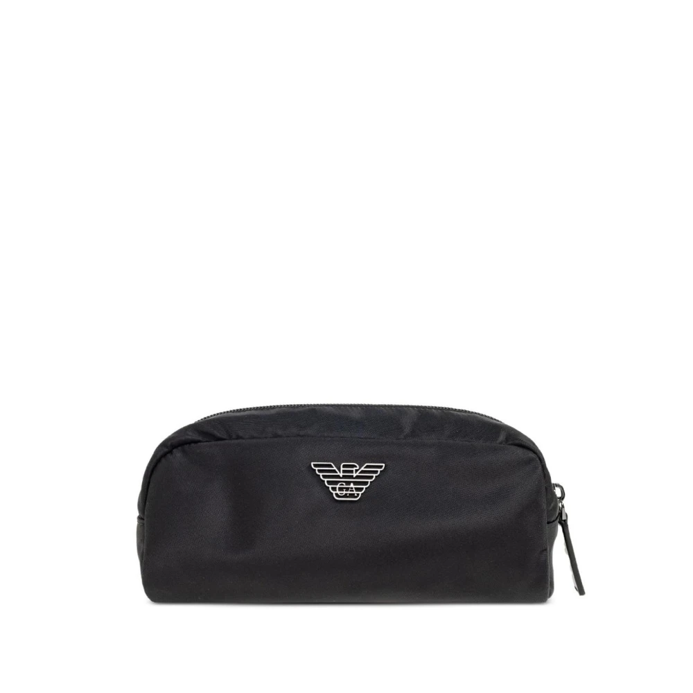 Emporio Armani Vrouw Zwart Logo Detail Travel Pouch