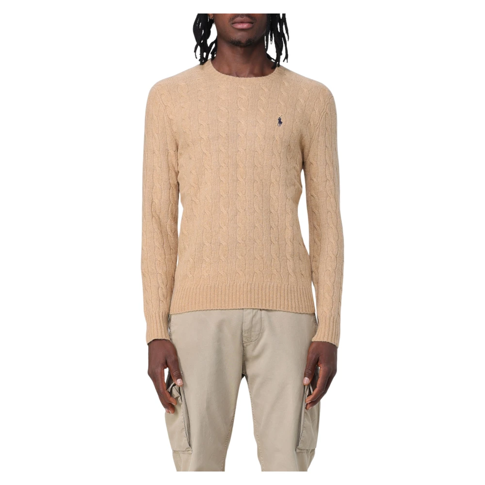 POLO RALPH LAUREN | Maglia in lana e cashmere a trecce cammello melange | Uomo | M - Immagine 9