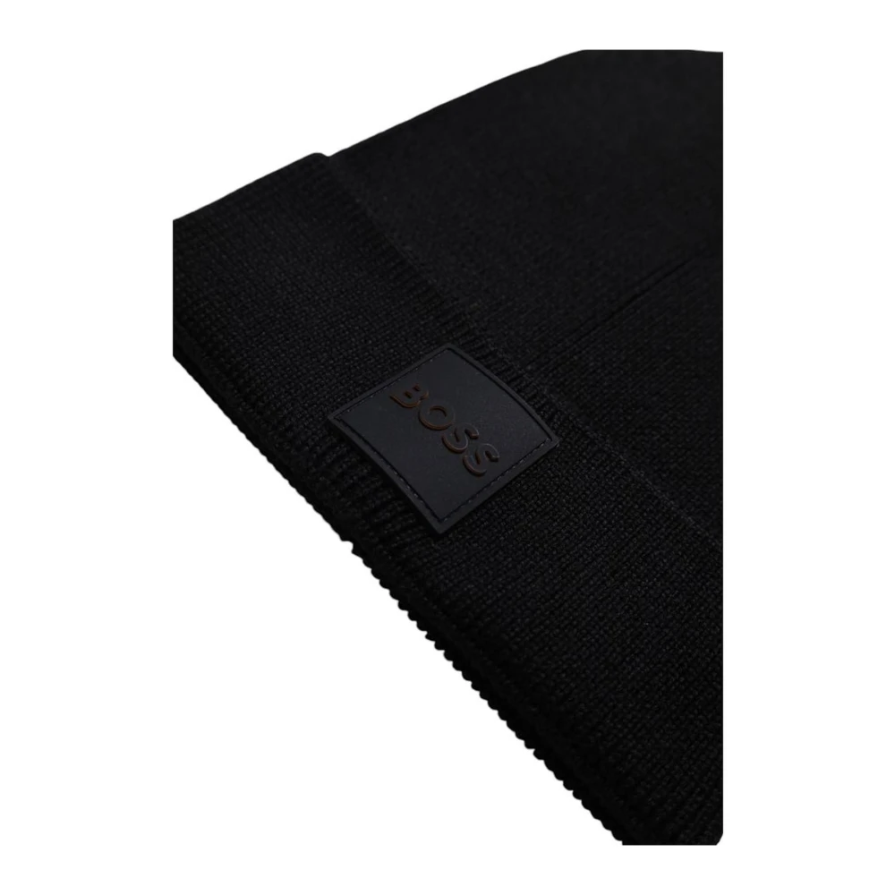 Hugo Boss Zwarte wollen blend modehoed Black Heren