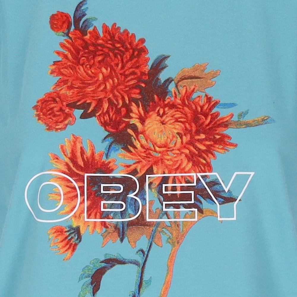 Obey Vintage Bloemenprint Dames T-shirt Blue Dames