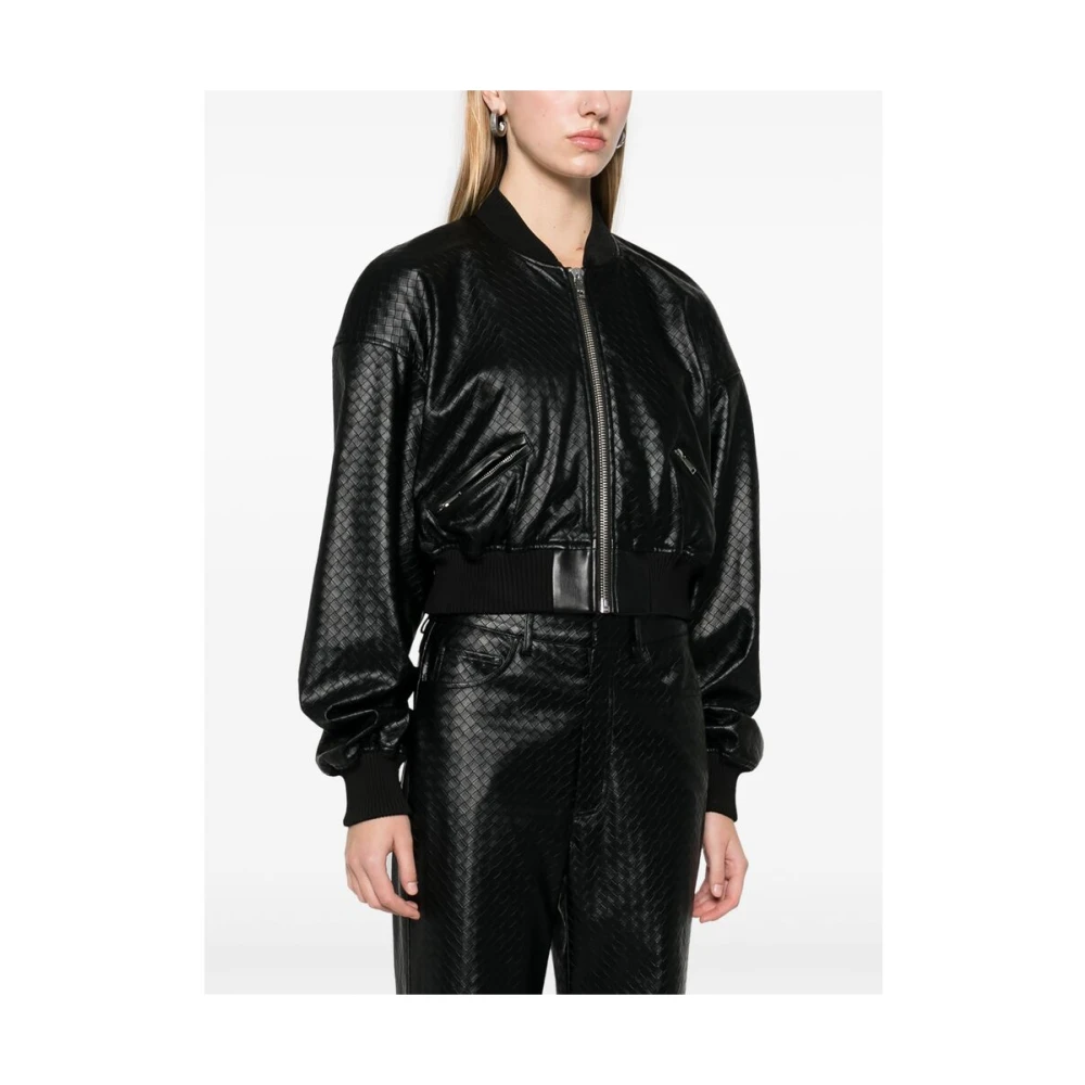 Rotate Birger Christensen Gevlochten Imitatieleren Jas Black Dames