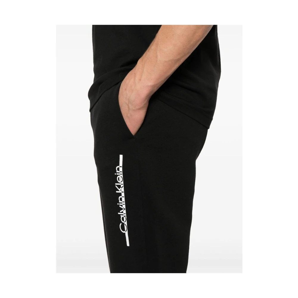 Calvin Klein Zwarte elastische tailleband twee zijdelingse splitzakken Black Heren