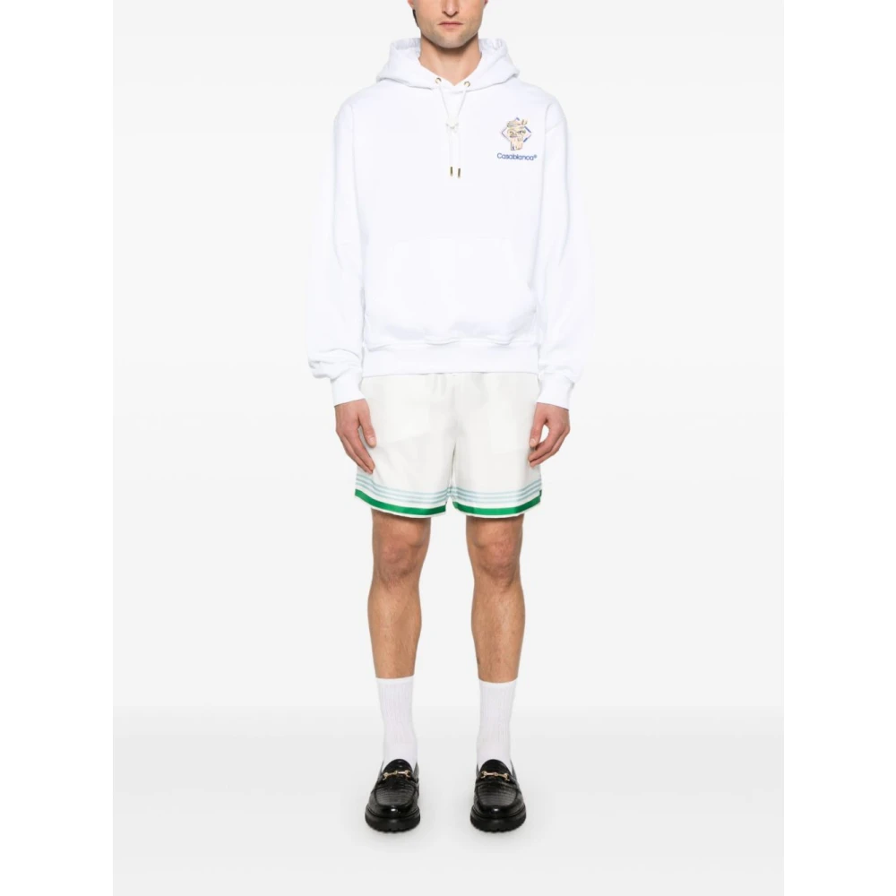 Casablanca Witte hoodie met voorzak White Heren