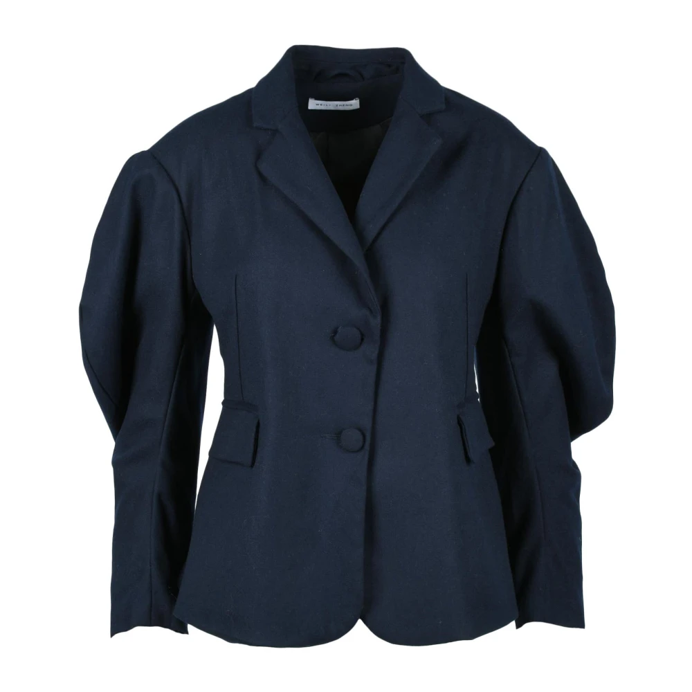 Weili Zheng Stijlvolle jas met polyestermix Blue Dames