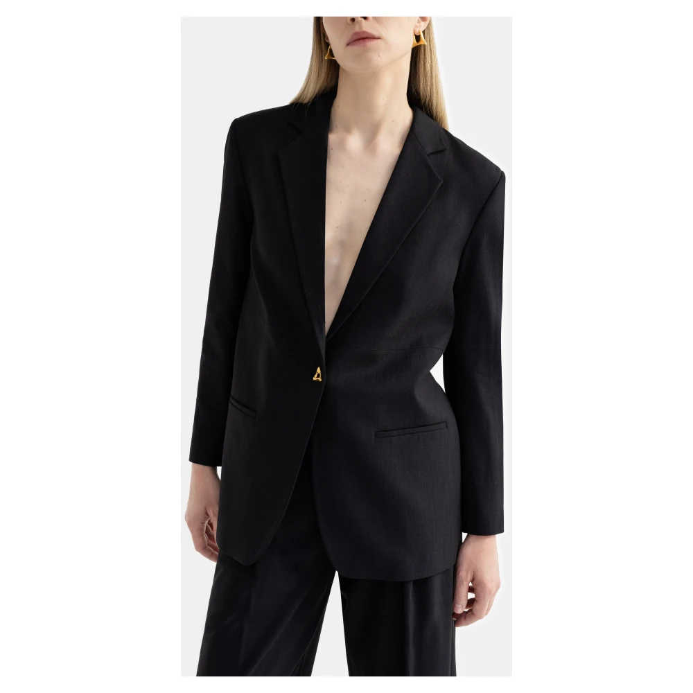 Aeron Ecovero Viscose Blend Blazer met Hoge Split Black Dames