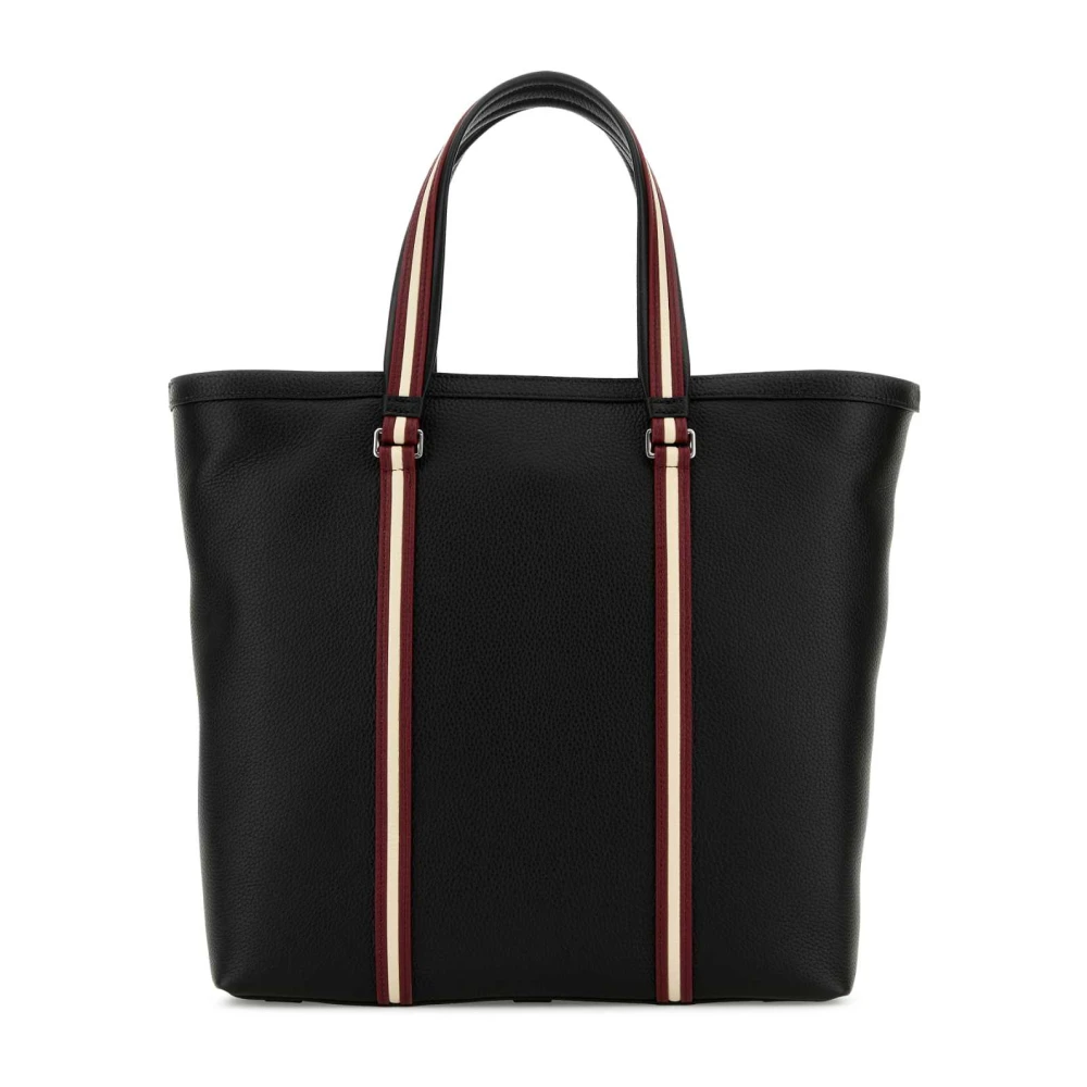 Bally Stijlvolle Zwarte Leren Winkelmand Black Heren