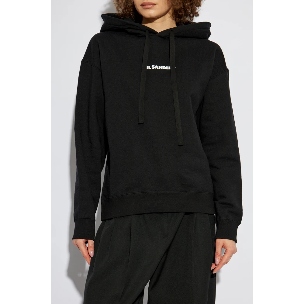 Jil Sander Hoodie Black Dames