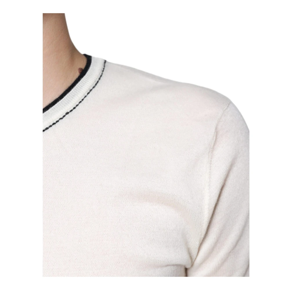 Dolce & Gabbana Luxe Cashmere Crew Neck T-Shirt White Heren