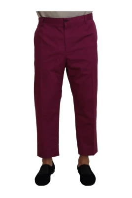 Elegant Magenta Bomull Stretchbyxor