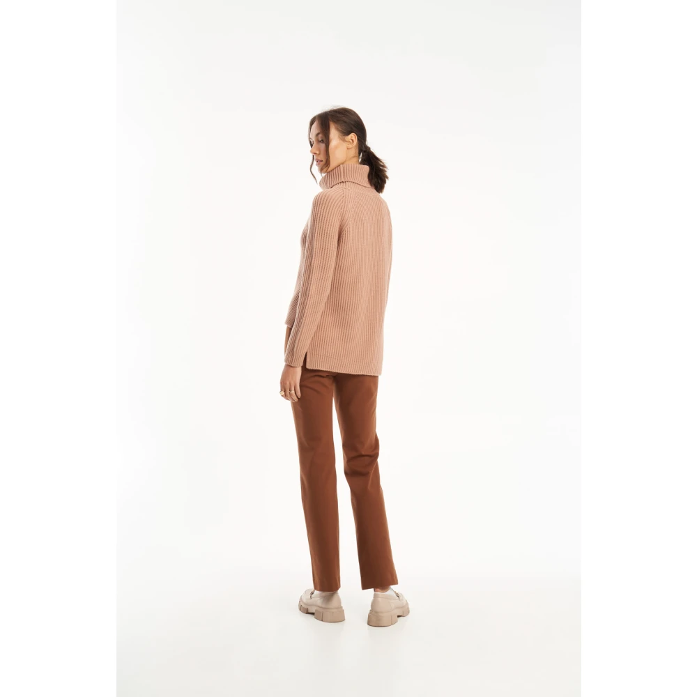 Vicario Cinque Oversized Wollen Gebreide Coltrui Beige Dames
