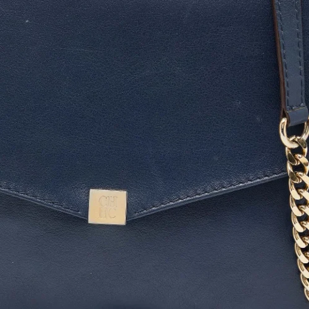 Carolina Herrera Pre-owned Leather shoulder-bags Blue Dames