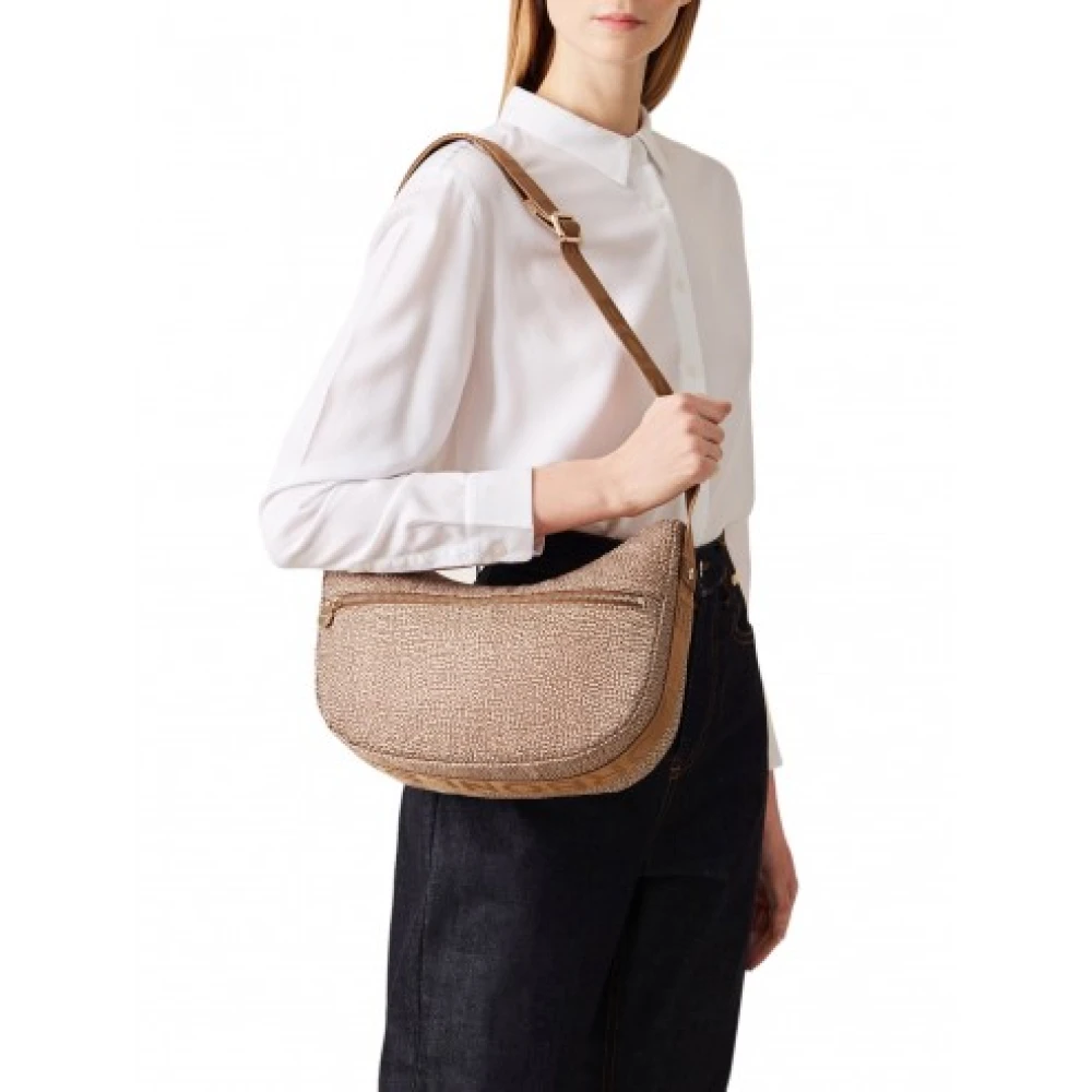 Borbonese Kleine Beige Bruine Luna Tas Brown Dames