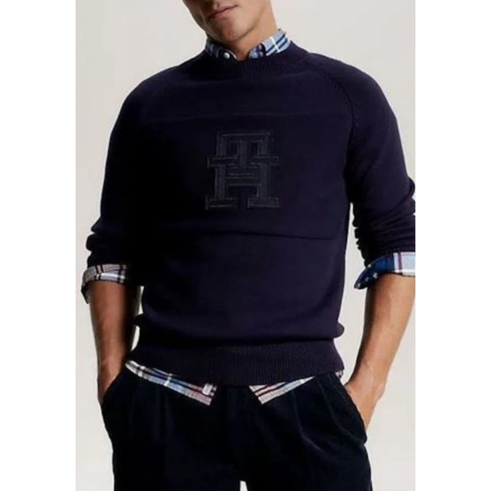 Tommy Hilfiger Monogram Crew Neck Sweatshirt Blue Heren