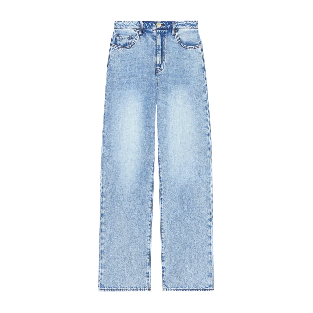 Armani Exchange Women's Blue Wide Jeans, W28, Relaxed Cotton Jeans