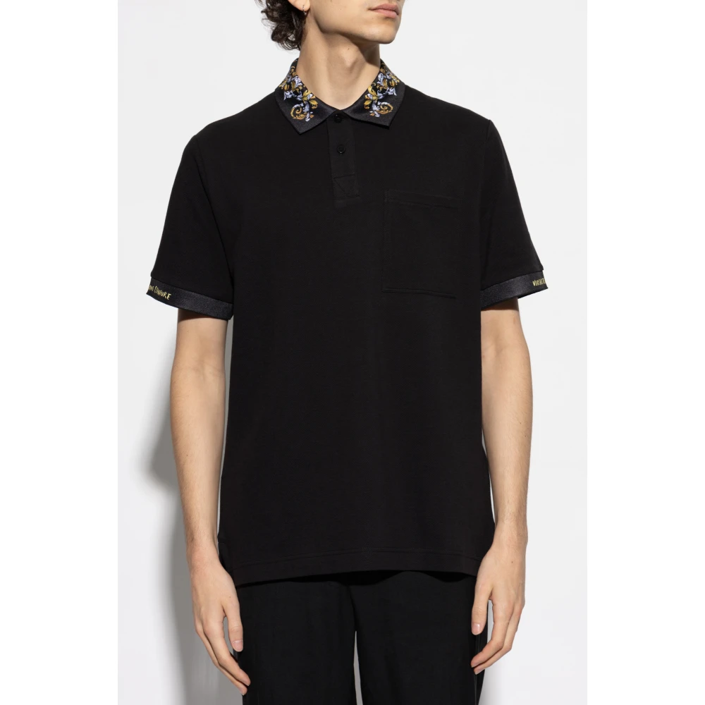 Versace Jeans Couture Polo met logo Black Heren