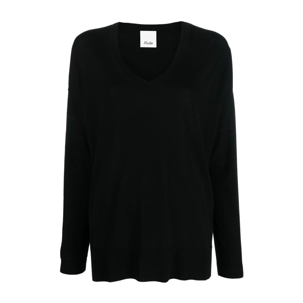 Allude V-hals trui Black Dames