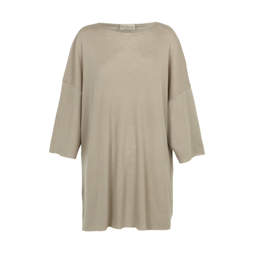 Cortana Gin oversized t-shirt van maagdelijke wol Beige Dames