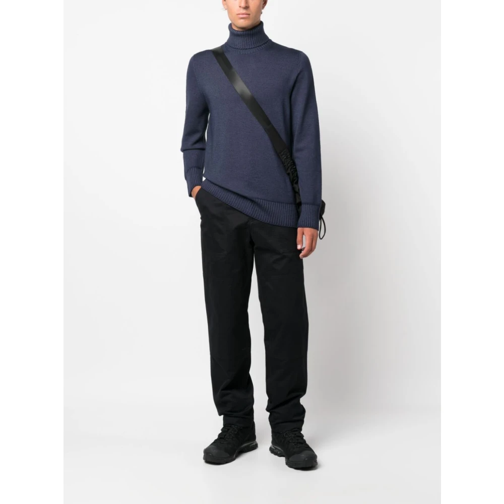 Drumohr Blauwe Merinowollen Trui Aw24 Blue Heren