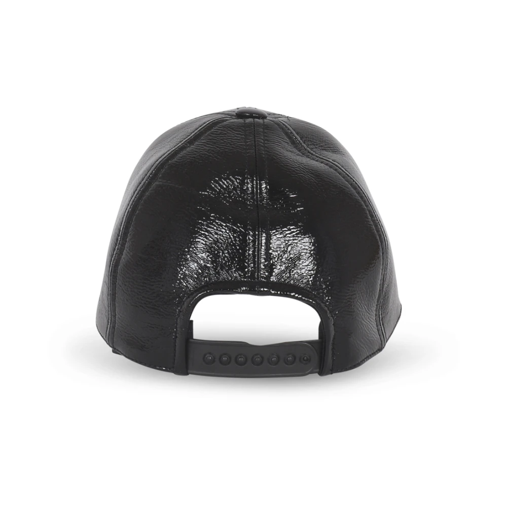 Courrèges Zwarte Vinyl Cap Hoed Black Dames
