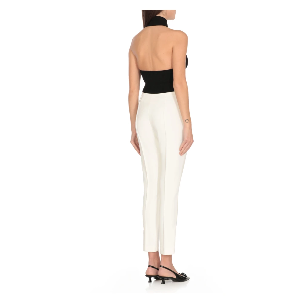 Elisabetta Franchi Zwarte Mouwloze Wijde Hals Top Black Dames