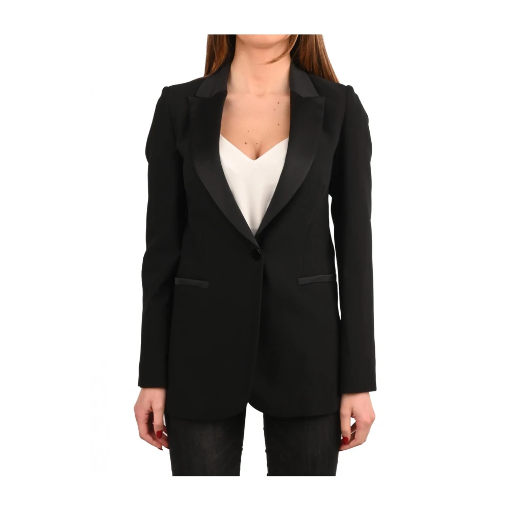 Pennyblack Polyester blazer met satijnen revers Black Dames