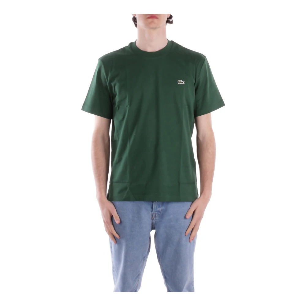 Lacoste Herr Grön Toppar Xl, Bomull, Logo Front T-Shirt Slim Fit
