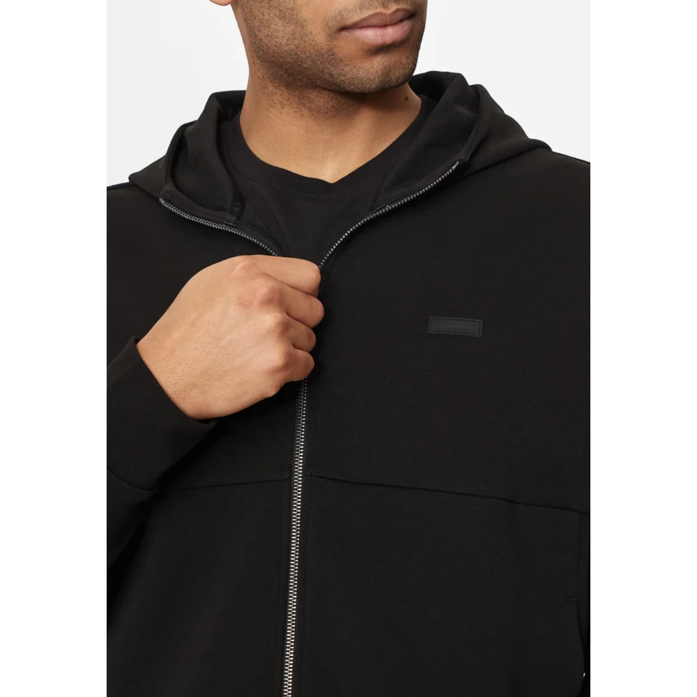 Calvin Klein Zwarte Hoodie BEH Shadow Embossed Black Heren