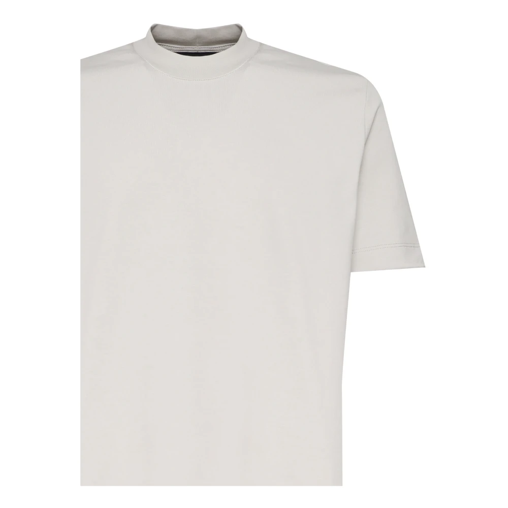 Giuliano Galiano Beige Katoenen T-shirt met Ronde Kraag Beige Heren
