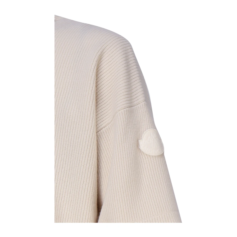 Moncler Witte Wol Trui Cirkel Brioche Steek White Heren