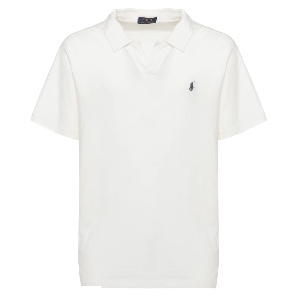 Ralph Lauren Men's White Polo Shirts, Xl, Cotton-Linen Polo Shirt
