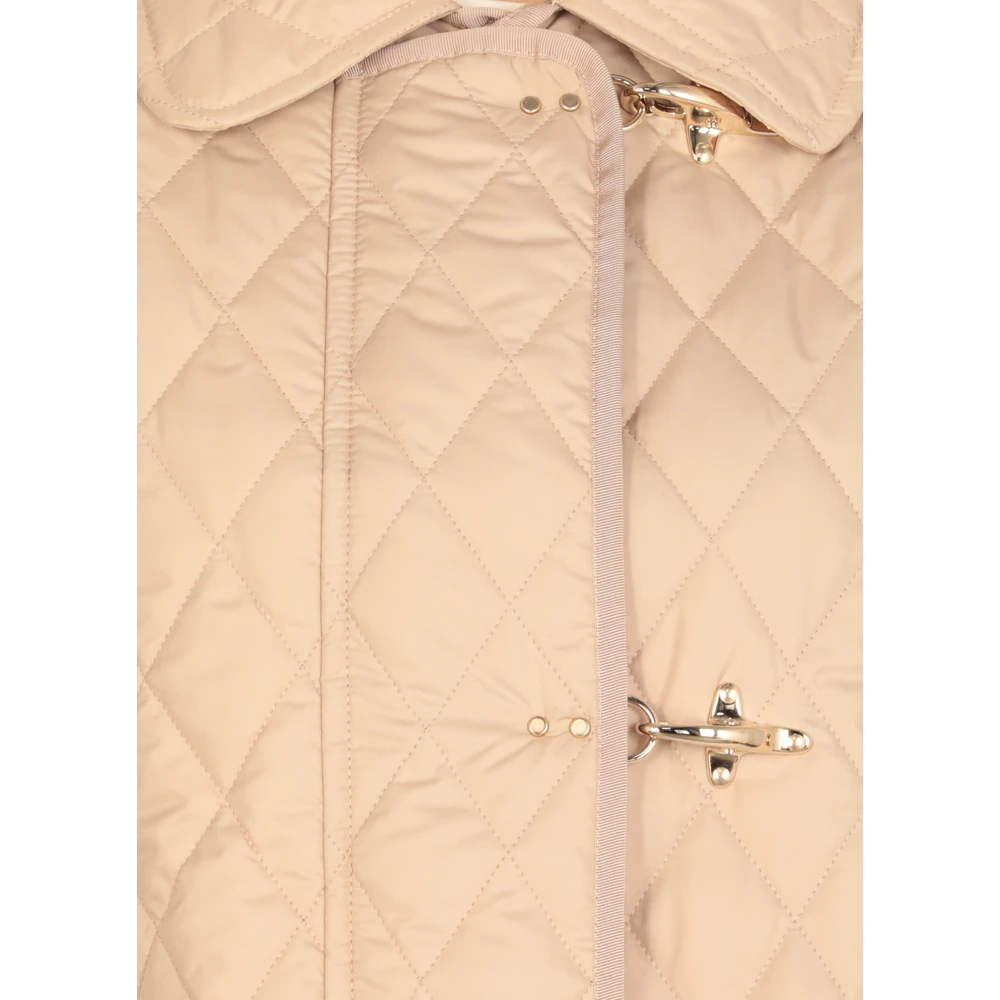 Fay Gewatteerde Beige Parka met Kraag Beige Dames