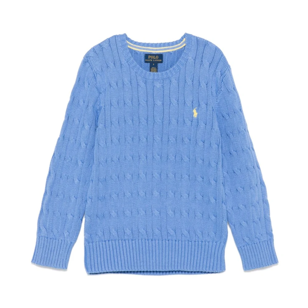 Polo Ralph Lauren Boys Blue Knitwear,, Jumper With Pony Motif Size 6 Y