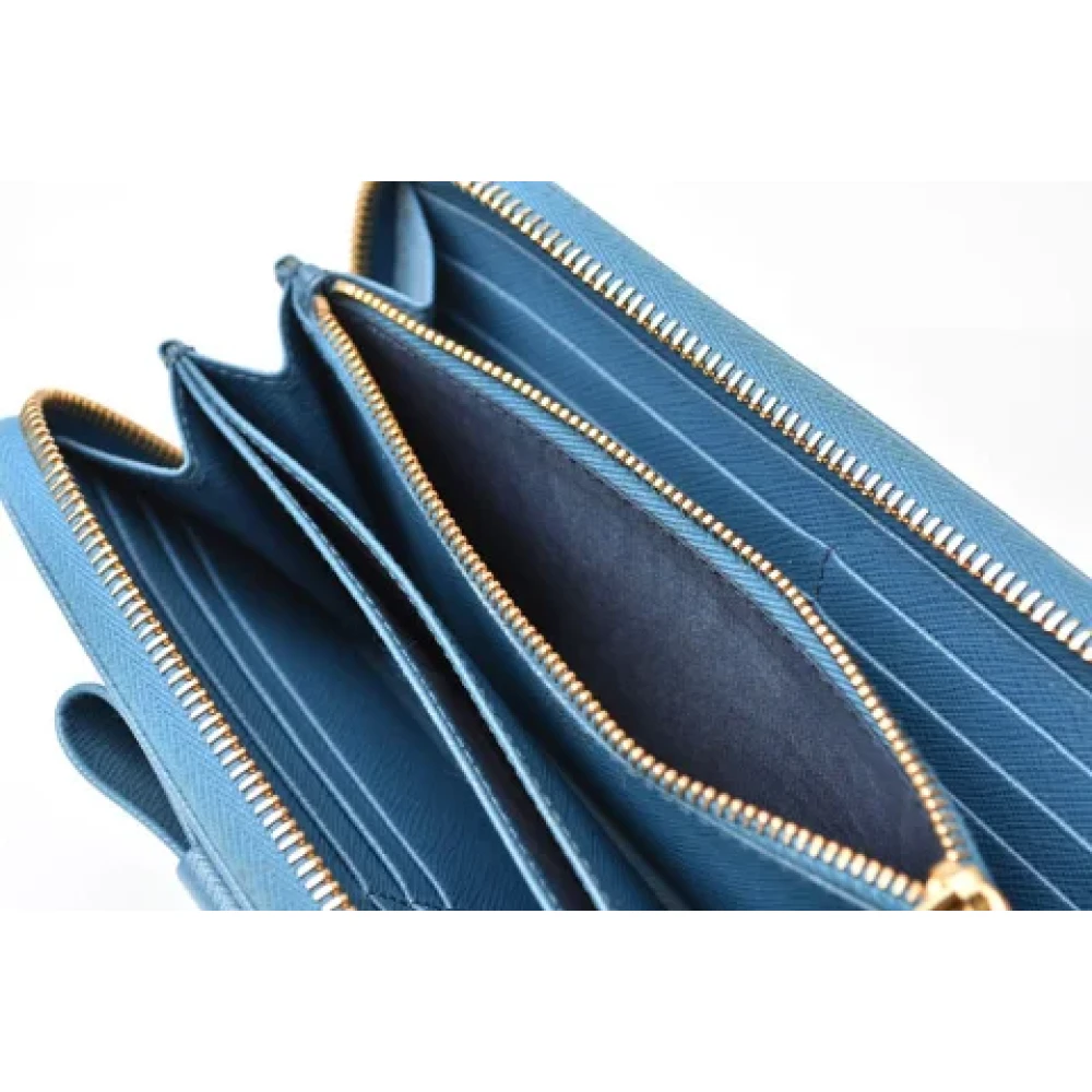 Prada Vintage Pre-owned Leather wallets Blue Dames