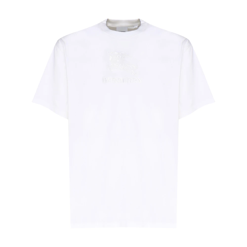 Burberry Vit Bomull T-shirt med Equestrian Dekoration White, Herr