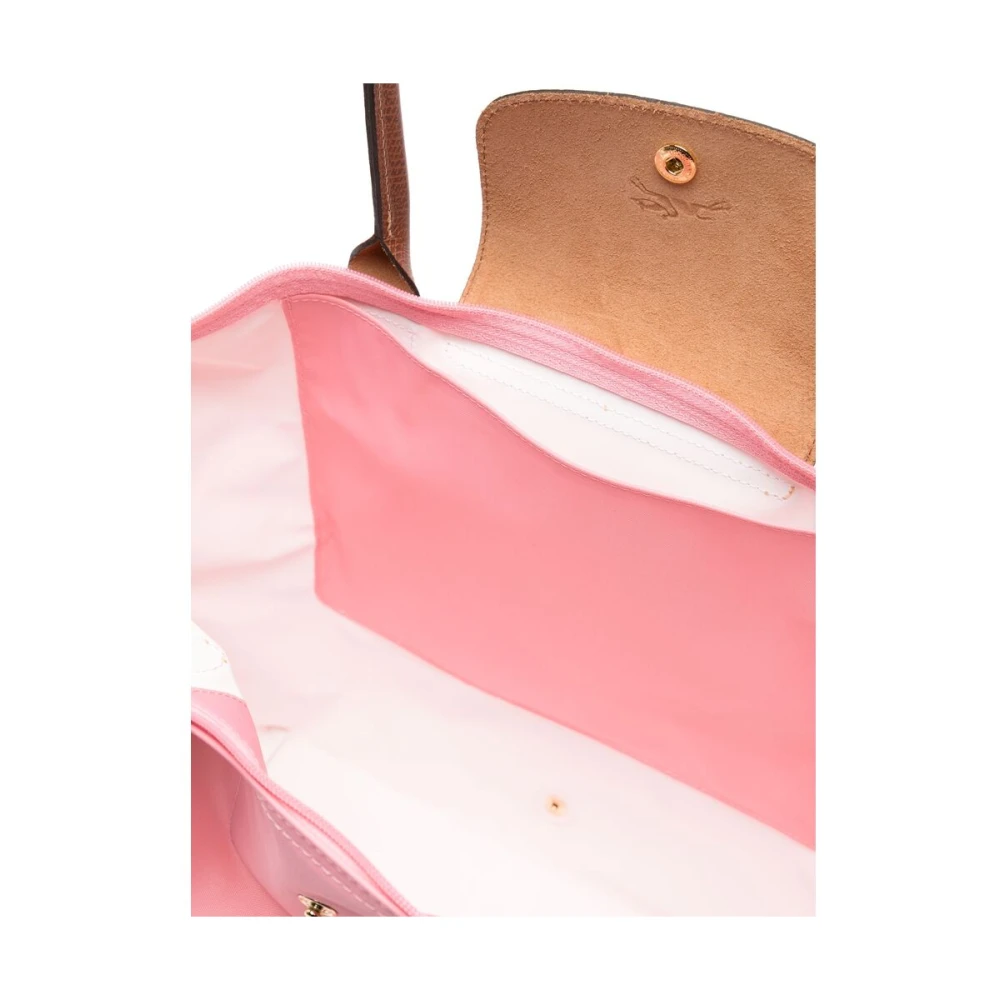 Longchamp Bubblegum Pink Top Zip Handtas Pink Dames