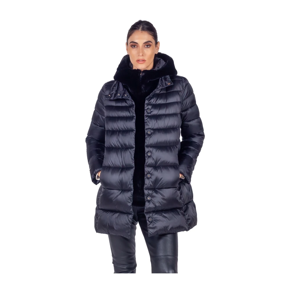 Emme DI Marella Zwarte Toscana Gewatteerde Jas Black Dames