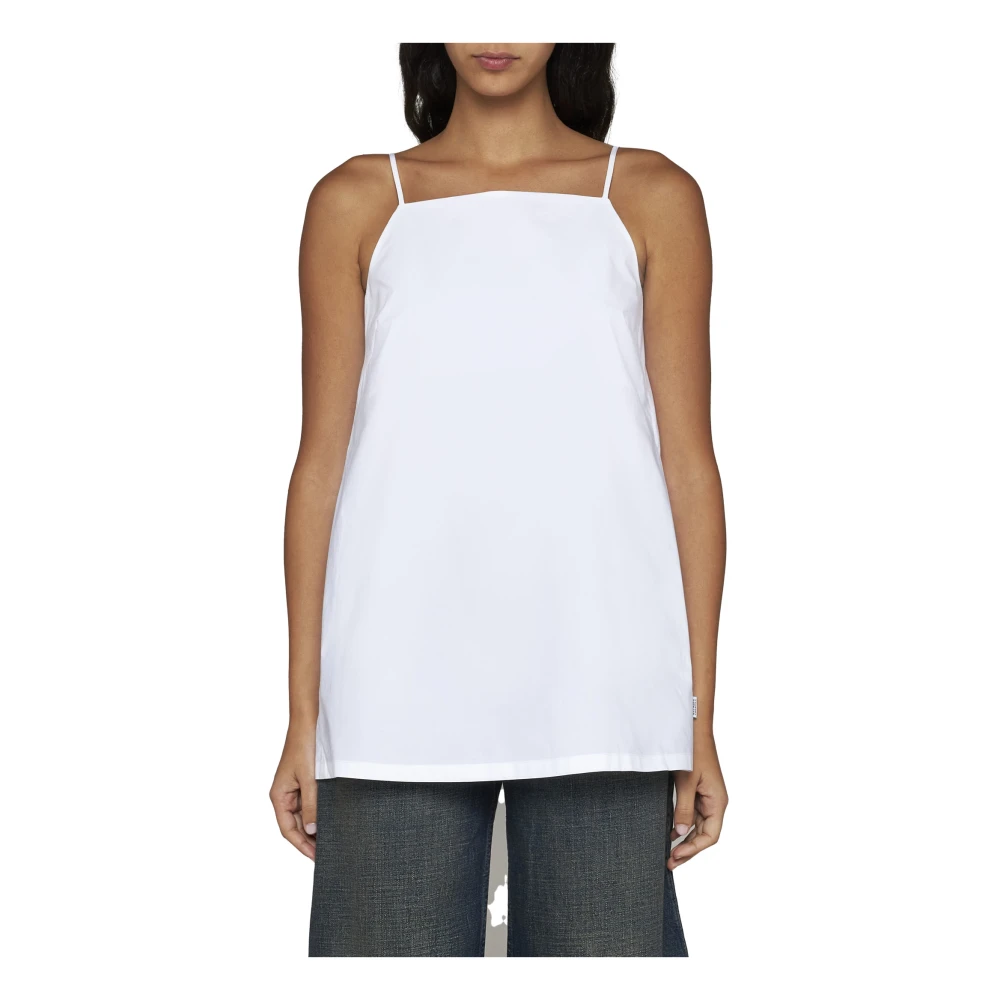 MM6 Maison Margiela Witte Mouwloze Top White Dames