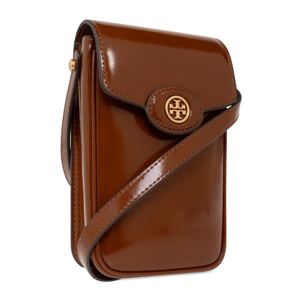 TORY BURCH Telefoonhoesje aan een band 'Robinson' Brown Dames