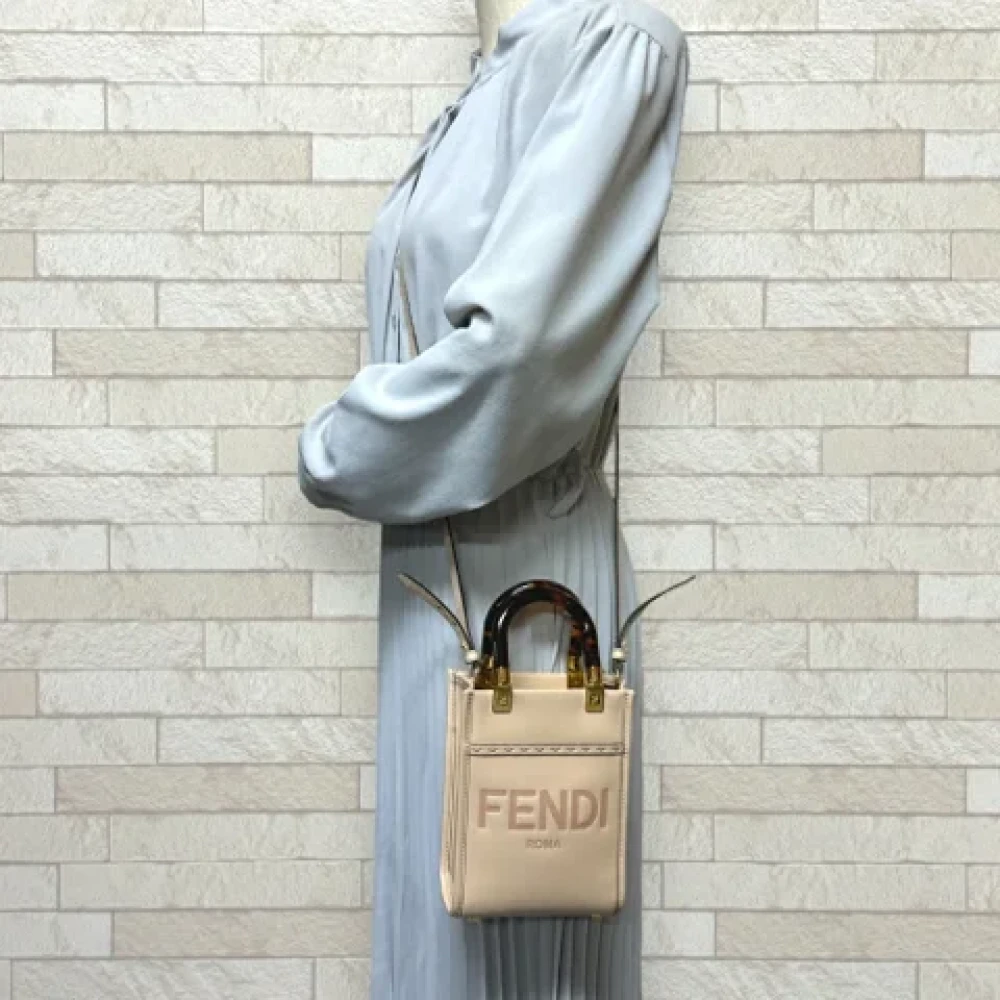 Fendi Vintage Pre-owned Leather fendi-bags Beige Dames
