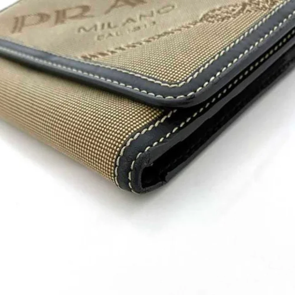 Prada Vintage Pre-owned Leather wallets Beige Dames