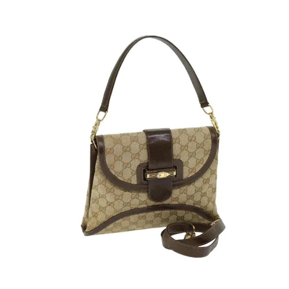 Gucci Vintage Pre-owned Canvas gucci-bags Beige Dames