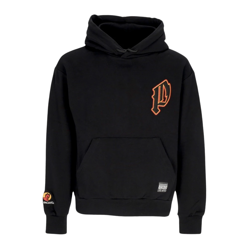 Propaganda Zwarte hoodie met geborduurde details Black Heren