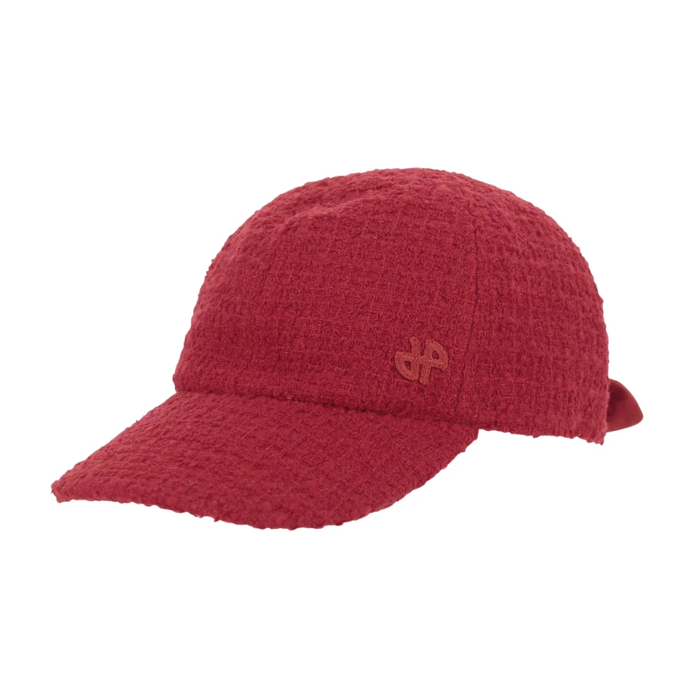 Patou Women's Red Wool Blend Cap With Monogram - Hats & Caps - L - Accessories