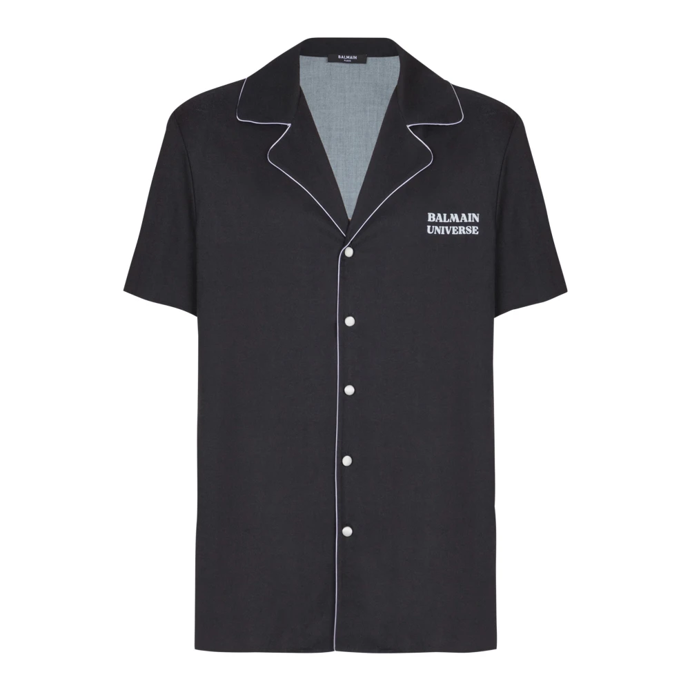 Balmain Pyjama shirt met 9 panets print Black Heren