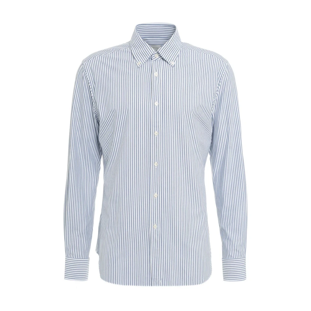Gender Actieve Textiel Tailor Shirt met Strepen Blue Heren