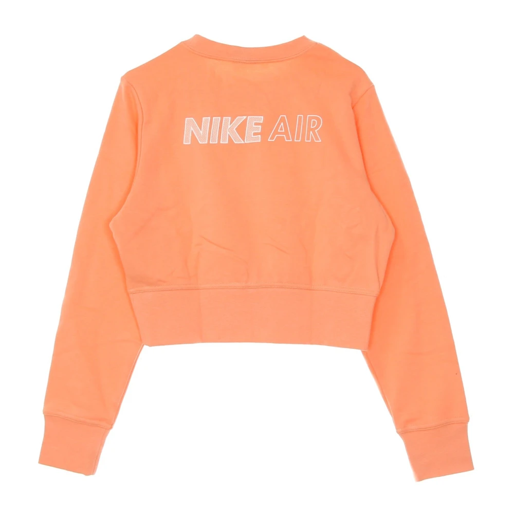 Nike Korte Crewneck Sweatshirt Crimson Bliss White Orange Dames