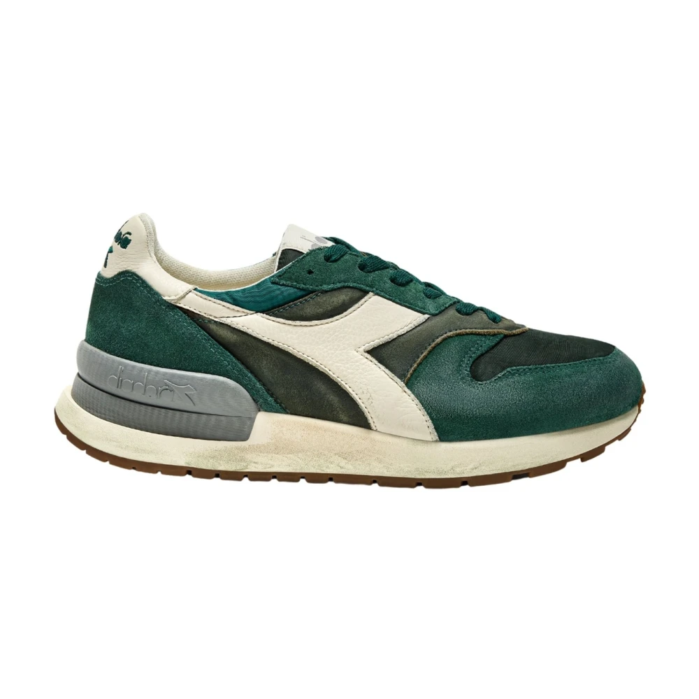 Diadora Groene Nubuck Sneaker Retro Collectie Heren Schoenen
