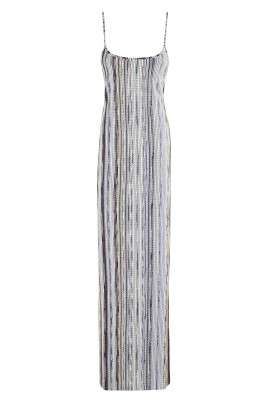 robe-longue-sans-manches-lame-rayee
