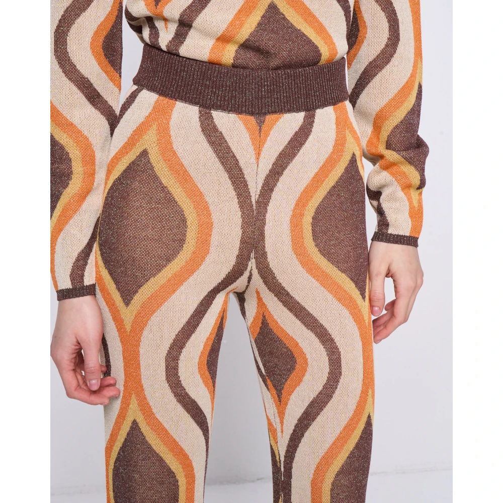 Silvian Heach Hoge taille lurex flare patroon broek Multicolor Dames
