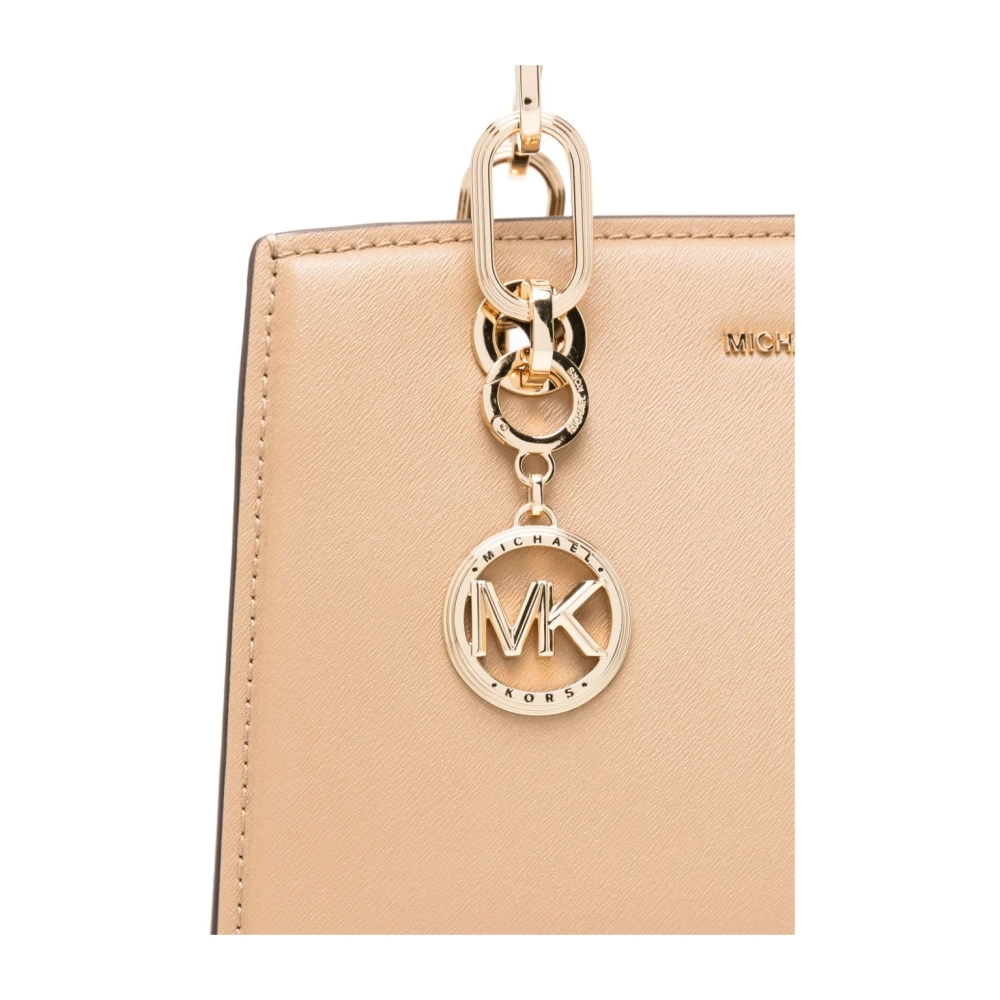 Michael Kors Taupe lederen schoudertas met logoblok Brown Dames